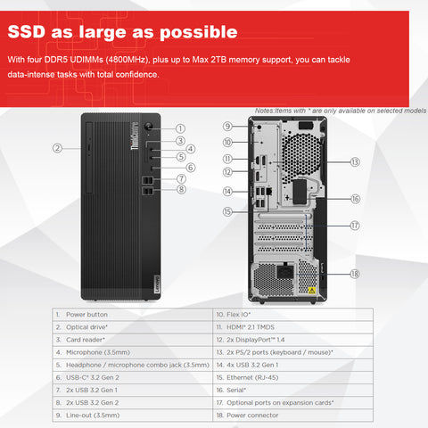 LENOVO ThinkCentre M80t Tower Desktop Intel Core i5 8GB RAM Intel UHD Graphics 256GB SSD Storage Windows 11 Pro - Black LENOVO ThinkCentre M80t Tower Desktop Intel Core i5 8GB RAM Intel UHD Graphics 256GB SSD Storage Windows 11 Pro - Black
