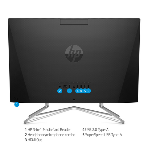 HP All-in-One Desktop, 21.5" FHD Screen, Intel Pentium Silver J5040 Processor, Webcam, HDMI, RJ45, Media Card Reader, Wi-Fi, Wireless KB & Mouse HP All-in-One Desktop, 21.5" FHD Screen, Intel Pentium Silver J5040 Processor, Webcam, HDMI, RJ45, Media Card Reader, Wi-Fi, Wireless KB & Mouse