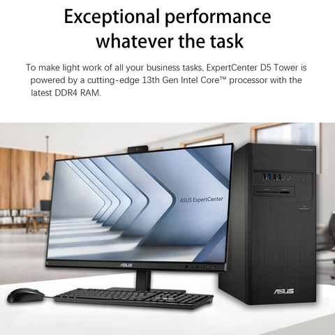 ASUS ExpertCenter D5 Tower Desktop Intel Core i5 8GB RAM Intel UHD Graphics 512GB SSD Storage Windows 11 Home - Black ASUS ExpertCenter D5 Tower Desktop Intel Core i5 8GB RAM Intel UHD Graphics 512GB SSD Storage Windows 11 Home - Black
