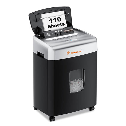 Bonsaii Paper Shredder for Office, 110-Sheet Autofeed Heavy Duty Shredder for Home Office Use, 30 Minutes/Micro Cut/P-4 High Security Level/6 Gallon Large Bin Bonsaii Paper Shredder for Office, 110-Sheet Autofeed Heavy Duty Shredder for Home Office Use, 30 Minutes/Micro Cut/P-4 High Security Level/6 Gallon Large Bin