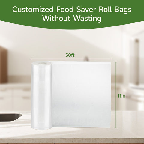 Bonsenkitchen Vacuum Sealer Bags, 11 in x 50 ft Rolls 2 Pack Seal Bags for Food Storage Saver, BPA Free, Commercial Grade Textured Food Roll Bags, Customized Size Bag for Sous Vide Cooking,VB3210 Bonsenkitchen Vacuum Sealer Bags, 11 in x 50 ft Rolls 2 Pack Seal Bags for Food Storage Saver, BPA Free, Commercial Grade Textured Food Roll Bags, Customized Size Bag for Sous Vide Cooking,VB3210