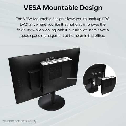 MSI PRO DP21 MFF Desktop Intel Core i3 8GB RAM Intel UHD Graphics 1TB SSD Storage Windows 11 Pro - Black MSI PRO DP21 MFF Desktop Intel Core i3 8GB RAM Intel UHD Graphics 1TB SSD Storage Windows 11 Pro - Black