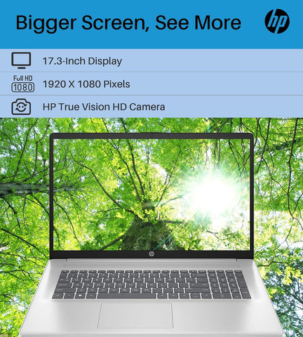 HP Essential Daily Traditional Laptop, 17.3" FHD 1920*1080 Non-touch 60Hz, Intel Core i3-1215U, Intel UHD Graphics, 8GB DDR4 SODIMM, 256GB PCIe M.2 SSD, Wi-Fi 5, Non-backlit Keyboard, Windows 11 Home, Silver HP Essential Daily Traditional Laptop, 17.3" FHD 1920*1080 Non-touch 60Hz, Intel Core i3-1215U, Intel UHD Graphics, 8GB DDR4 SODIMM, 256GB PCIe M.2 SSD, Wi-Fi 5, Non-backlit Keyboard, Windows 11 Home, Silver