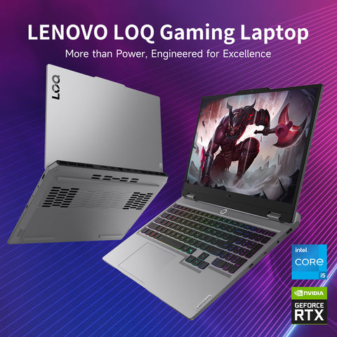 LENOVO LOQ 15.6" Traditional Laptop Intel Core i5 12GB RAM NVIDIA GeForce RTX 5050 512GB SSD Storage Windows 11 Home 144Hz - Grey LENOVO LOQ 15.6" Traditional Laptop Intel Core i5 12GB RAM NVIDIA GeForce RTX 5050 512GB SSD Storage Windows 11 Home 144Hz - Grey