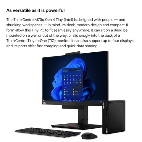 LENOVO ThinkCentre M70q MFF Desktop Intel Core i5 8GB RAM Intel UHD Graphics 256GB SSD Storage Windows 11 Pro - Black LENOVO ThinkCentre M70q MFF Desktop Intel Core i5 8GB RAM Intel UHD Graphics 256GB SSD Storage Windows 11 Pro - Black