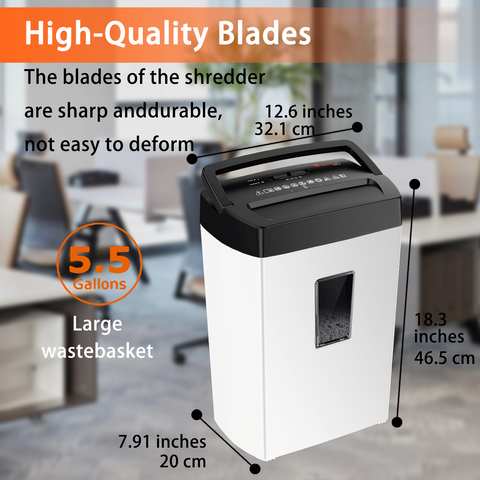 Bonsaii Crosscut Paper Shredder, 12-Sheet Capacity, P-4 Security Level, 5.5-Gallon Bin, Heavy-Duty Shredder for Home or Office, Destroys Paper, Credit Cards, Mail, and Staples, White & Black with Viewing Window Bonsaii Crosscut Paper Shredder, 12-Sheet Capacity, P-4 Security Level, 5.5-Gallon Bin, Heavy-Duty Shredder for Home or Office, Destroys Paper, Credit Cards, Mail, and Staples, White & Black with Viewing Window
