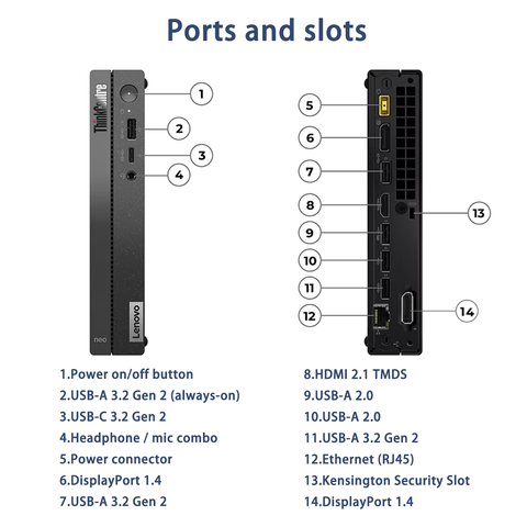 LENOVO ThinkCentre neo 50q MFF Desktop Intel Core i3 8GB RAM Intel UHD Graphics 256GB SSD Storage Windows 11 Pro - Black LENOVO ThinkCentre neo 50q MFF Desktop Intel Core i3 8GB RAM Intel UHD Graphics 256GB SSD Storage Windows 11 Pro - Black