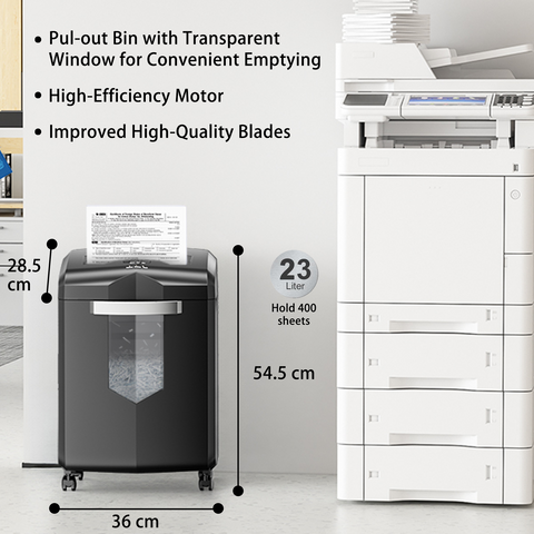 Bonsaii Paper Shredder, 18-Sheet 60-Minutes Shredder for Office Heavy Duty Cross-Cut Shredder with 6 Gallon Pullout Basket 4 Casters Bonsaii Paper Shredder, 18-Sheet 60-Minutes Shredder for Office Heavy Duty Cross-Cut Shredder with 6 Gallon Pullout Basket 4 Casters