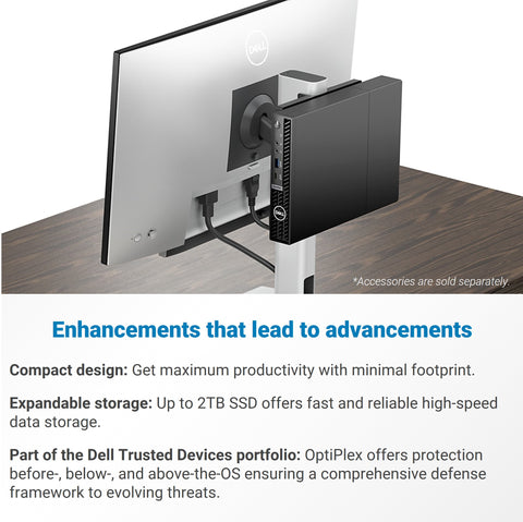 Dell OptiPlex 7000 Series 7010 Business MFF Desktop, Intel Core i5-13500T, Intel UHD Graphics, 16GB DDR4 RAM, 256GB PCIe M.2 SSD, No Wi-Fi, Windows 11 Pro, Black Dell OptiPlex 7000 Series 7010 Business MFF Desktop, Intel Core i5-13500T, Intel UHD Graphics, 16GB DDR4 RAM, 256GB PCIe M.2 SSD, No Wi-Fi, Windows 11 Pro, Black