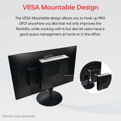 MSI PRO DP21 MFF Desktop Intel Core i3 8GB RAM Intel UHD Graphics 512GB SSD Storage Windows 11 Pro - Black MSI PRO DP21 MFF Desktop Intel Core i3 8GB RAM Intel UHD Graphics 512GB SSD Storage Windows 11 Pro - Black