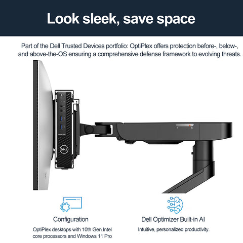 DELL OptiPlex 3000 Series 3080 Business MFF Desktop, Intel Core i5-10500T, Intel UHD Graphics, 8GB DDR4 SODIMM, 256GB PCIe M.2 SSD, Wi-Fi 5, Windows 10 Pro, Black DELL OptiPlex 3000 Series 3080 Business MFF Desktop, Intel Core i5-10500T, Intel UHD Graphics, 8GB DDR4 SODIMM, 256GB PCIe M.2 SSD, Wi-Fi 5, Windows 10 Pro, Black