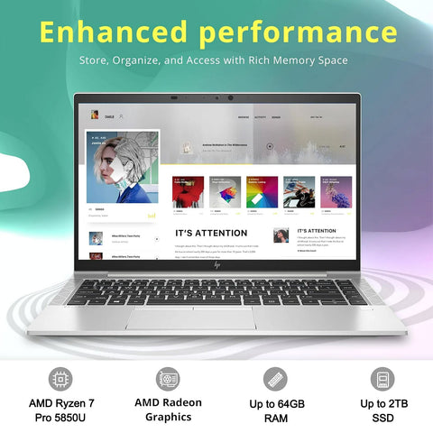 HP EliteBook 845 G8 Business Traditional Laptop, 14" FHD 1920*1080 Non-touch 60Hz, AMD Ryzen 7 Pro 5850U, AMD Radeon Graphics, 16GB DDR4 SODIMM, 512GB PCIe M.2 SSD, Wi-Fi 6, Non-RGB Backlit Keyboard, Windows 10 Pro, Silver HP EliteBook 845 G8 Business Traditional Laptop, 14" FHD 1920*1080 Non-touch 60Hz, AMD Ryzen 7 Pro 5850U, AMD Radeon Graphics, 16GB DDR4 SODIMM, 512GB PCIe M.2 SSD, Wi-Fi 6, Non-RGB Backlit Keyboard, Windows 10 Pro, Silver