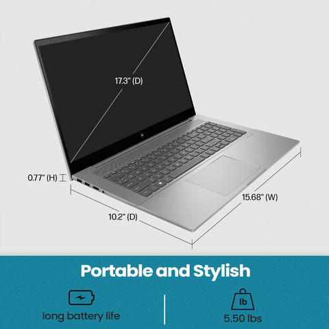 HP Envy 17-cr1075cl Laptop, 17.3" FHD 1920 * 1080 Touchscreen 60Hz, Intel Core i7-1355U, NVIDIA GeForce RTX 3050, 16GB DDR4 SODIMM RAM, 1TB PCIe M.2 SSD, Wi-Fi 6, Windows 11 Home, Grey HP Envy 17-cr1075cl Laptop, 17.3" FHD 1920 * 1080 Touchscreen 60Hz, Intel Core i7-1355U, NVIDIA GeForce RTX 3050, 16GB DDR4 SODIMM RAM, 1TB PCIe M.2 SSD, Wi-Fi 6, Windows 11 Home, Grey