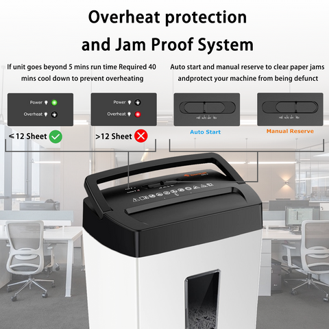 Bonsaii Crosscut Paper Shredder, 12-Sheet Capacity, P-4 Security Level, 5.5-Gallon Bin, Heavy-Duty Shredder for Home or Office, Destroys Paper, Credit Cards, Mail, and Staples, White & Black with Viewing Window Bonsaii Crosscut Paper Shredder, 12-Sheet Capacity, P-4 Security Level, 5.5-Gallon Bin, Heavy-Duty Shredder for Home or Office, Destroys Paper, Credit Cards, Mail, and Staples, White & Black with Viewing Window