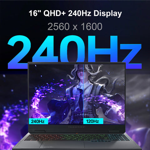 Thunderobot Hunter Blade R16 Gaming Traditional Laptop, 16" WQXGA 2560*1600 Non-touch 240Hz, Intel Core i9-13900HX, NVIDIA GeForce RTX 4060, 32GB DDR5 SODIMM, 1T PCIe M.2 SSD, Wi-Fi 6, RGB Backlit Keyboard, Windows 11 Home, Grey Thunderobot Hunter Blade R16 Gaming Traditional Laptop, 16" WQXGA 2560*1600 Non-touch 240Hz, Intel Core i9-13900HX, NVIDIA GeForce RTX 4060, 32GB DDR5 SODIMM, 1T PCIe M.2 SSD, Wi-Fi 6, RGB Backlit Keyboard, Windows 11 Home, Grey