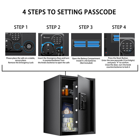 Bonsaii 1.8 Cubic Feet Security Home Safe with Digital Keypad & Fireproof Bag, Fire-Resistant Security Box for Jewelry, Cash, Guns | Fireproof Document Safe (14.2"x12.99"x19.7") Bonsaii 1.8 Cubic Feet Security Home Safe with Digital Keypad & Fireproof Bag, Fire-Resistant Security Box for Jewelry, Cash, Guns | Fireproof Document Safe (14.2"x12.99"x19.7")