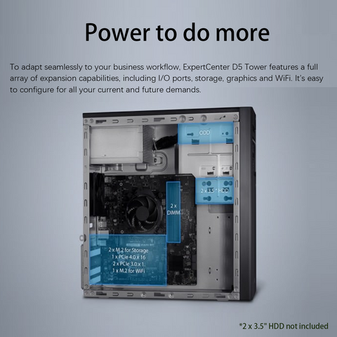 ASUS ExpertCenter D5 Tower Desktop Intel Core i5 8GB RAM Intel UHD Graphics 512GB SSD Storage Windows 11 Home - Black ASUS ExpertCenter D5 Tower Desktop Intel Core i5 8GB RAM Intel UHD Graphics 512GB SSD Storage Windows 11 Home - Black