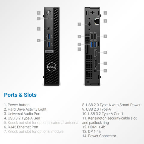 Dell OptiPlex 7000 Series 7010 Business MFF Desktop, Intel Core i5-13500T, Intel UHD Graphics, 16GB DDR4 RAM, 256GB PCIe M.2 SSD, No Wi-Fi, Windows 11 Pro, Black Dell OptiPlex 7000 Series 7010 Business MFF Desktop, Intel Core i5-13500T, Intel UHD Graphics, 16GB DDR4 RAM, 256GB PCIe M.2 SSD, No Wi-Fi, Windows 11 Pro, Black