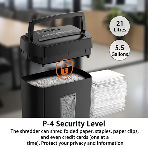 Bonsaii 12-Sheet Cross Cut Paper Shredder, 5.5 Gal Home Office Heavy Duty Shredder for Paper, Credit Card, Mail, Staples, with Transparent Window, High Security Level P-4 (C275-A) Bonsaii 12-Sheet Cross Cut Paper Shredder, 5.5 Gal Home Office Heavy Duty Shredder for Paper, Credit Card, Mail, Staples, with Transparent Window, High Security Level P-4 (C275-A)