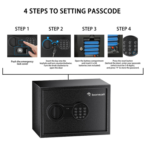 Bonsaii Safe, 0.6 Cubic Safe Box with Electronic Keypad, Removable Shelf, for Valuables Jewelry and Documents in Home, Hotel, or Business, 9.84" x 13.78" x 9.84" Inches, SF002 Bonsaii Safe, 0.6 Cubic Safe Box with Electronic Keypad, Removable Shelf, for Valuables Jewelry and Documents in Home, Hotel, or Business, 9.84" x 13.78" x 9.84" Inches, SF002