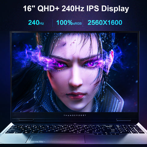 Thunderobot Hunter Blade R16 Gaming Traditional Laptop, 16" WQXGA 2560*1600 Non-touch 240Hz, Intel Core i7-14650HX, NVIDIA GeForce RTX 4060, 32GB DDR5 SODIMM, 1TB PCIe M.2 SSD, Wi-Fi 6, RGB Backlit Keyboard, Windows 11 Home, Grey Thunderobot Hunter Blade R16 Gaming Traditional Laptop, 16" WQXGA 2560*1600 Non-touch 240Hz, Intel Core i7-14650HX, NVIDIA GeForce RTX 4060, 32GB DDR5 SODIMM, 1TB PCIe M.2 SSD, Wi-Fi 6, RGB Backlit Keyboard, Windows 11 Home, Grey
