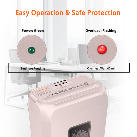 Bonsaii Pink Shredder, Compact for Office, Cross-Cut 6 Sheets, Security Shredding, Shreds Cards & Mail, 3.4-Gallon Bin Bonsaii Pink Shredder, Compact for Office, Cross-Cut 6 Sheets, Security Shredding, Shreds Cards & Mail, 3.4-Gallon Bin