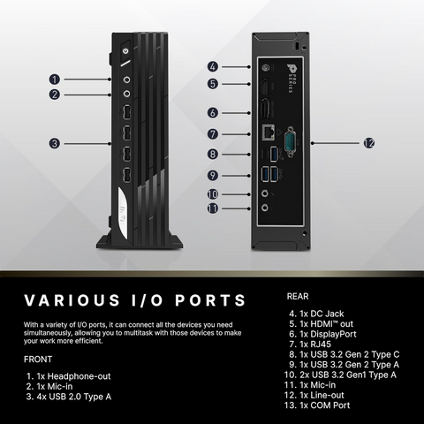 MSI PRO DP21 MFF Desktop Intel Core i7 16GB RAM Intel UHD Graphics 512GB SSD Storage Windows 11 Pro - Black MSI PRO DP21 MFF Desktop Intel Core i7 16GB RAM Intel UHD Graphics 512GB SSD Storage Windows 11 Pro - Black