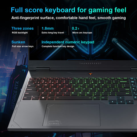 Thunderobot Radiant 16 4060 2.5K Gaming Laptop, 16" WQXGA 240Hz Display, 14th Gen Intel i7-14650HX, GeForce RTX 4060, 32GB DDR5 RAM, 1TB PCIe SSD, RGB Backlit Keyboard, Wi-Fi 6, Windows 11, Gray Thunderobot Radiant 16 4060 2.5K Gaming Laptop, 16" WQXGA 240Hz Display, 14th Gen Intel i7-14650HX, GeForce RTX 4060, 32GB DDR5 RAM, 1TB PCIe SSD, RGB Backlit Keyboard, Wi-Fi 6, Windows 11, Gray