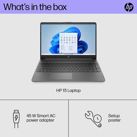 HP Essential 15-dy5599nr Laptop, 15" FHD Non-touch 60Hz, Intel Core i3-1215U, Intel UHD Graphics, 8GB DDR4 RAM, 128GB PCIe M.2 SSD, Wi-Fi 6, Windows 11 Home, Gray HP Essential 15-dy5599nr Laptop, 15" FHD Non-touch 60Hz, Intel Core i3-1215U, Intel UHD Graphics, 8GB DDR4 RAM, 128GB PCIe M.2 SSD, Wi-Fi 6, Windows 11 Home, Gray