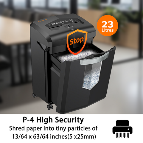 Bonsaii Paper Shredder, 18-Sheet 60-Minutes Shredder for Office Heavy Duty Cross-Cut Shredder with 6 Gallon Pullout Basket 4 Casters Bonsaii Paper Shredder, 18-Sheet 60-Minutes Shredder for Office Heavy Duty Cross-Cut Shredder with 6 Gallon Pullout Basket 4 Casters