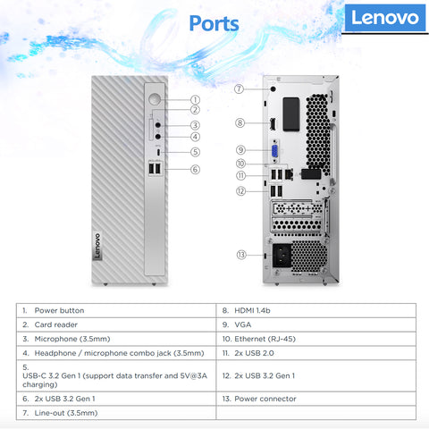 LENOVO IdeaCentre 3 Daily SFF Desktop, Intel Celeron G6900, Intel UHD Graphics, 8GB DDR4 UDIMM, 256GB PCIe M.2 SSD, Wi-Fi 6, Non-backlit Keyboard, Windows 11 Home, Grey LENOVO IdeaCentre 3 Daily SFF Desktop, Intel Celeron G6900, Intel UHD Graphics, 8GB DDR4 UDIMM, 256GB PCIe M.2 SSD, Wi-Fi 6, Non-backlit Keyboard, Windows 11 Home, Grey