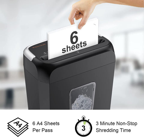 Bonsaii Paper Shredder for Home Use, 3.4 Gal Wastebasket, 6-Sheet Crosscut Paper and Credit Card Shredder for Home Office with Handle for Document, Mail, Staple, Clip Bonsaii Paper Shredder for Home Use, 3.4 Gal Wastebasket, 6-Sheet Crosscut Paper and Credit Card Shredder for Home Office with Handle for Document, Mail, Staple, Clip