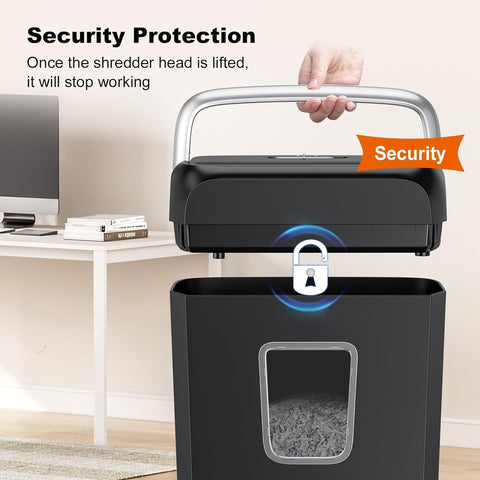 Bonsaii Paper Shredder for Home Use, 3.4 Gal Wastebasket, 6-Sheet Crosscut Paper and Credit Card Shredder for Home Office with Handle for Document, Mail, Staple, Clip Bonsaii Paper Shredder for Home Use, 3.4 Gal Wastebasket, 6-Sheet Crosscut Paper and Credit Card Shredder for Home Office with Handle for Document, Mail, Staple, Clip