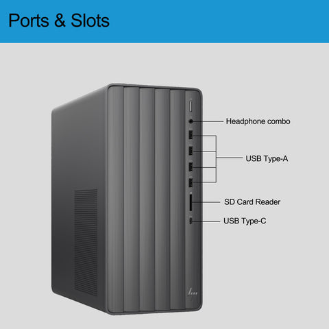 HP Envy TE01-4000 Daily Tower Desktop, Intel Core i7-13700, Intel UHD Graphics, 8GB DDR4 UDIMM, 1TB PCIe M.2 SSD, Wi-Fi 6, Non-backlit Keyboard, Windows 11 Home, Black HP Envy TE01-4000 Daily Tower Desktop, Intel Core i7-13700, Intel UHD Graphics, 8GB DDR4 UDIMM, 1TB PCIe M.2 SSD, Wi-Fi 6, Non-backlit Keyboard, Windows 11 Home, Black