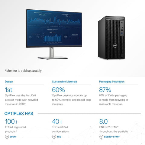 Dell OptiPlex 3000 Series 3000 Business Tower Desktop, Intel Core i9-12900K, Intel UHD Graphics, 8GB DDR4 UDIMM RAM, 256GB PCIe M.2 SSD, No Wi-Fi, Ubuntu, Black Dell OptiPlex 3000 Series 3000 Business Tower Desktop, Intel Core i9-12900K, Intel UHD Graphics, 8GB DDR4 UDIMM RAM, 256GB PCIe M.2 SSD, No Wi-Fi, Ubuntu, Black