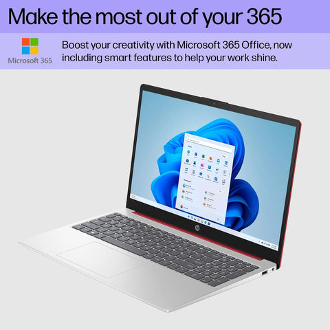 HP Essential Laptop, 15.6" HD 1366x768 Non-touch 60Hz, Intel N-Series N200, Intel UHD Graphics, 4GB DDR4 RAM, 128GB eMMC, Wi-Fi 5, Windows 11 Home, Red HP Essential Laptop, 15.6" HD 1366x768 Non-touch 60Hz, Intel N-Series N200, Intel UHD Graphics, 4GB DDR4 RAM, 128GB eMMC, Wi-Fi 5, Windows 11 Home, Red