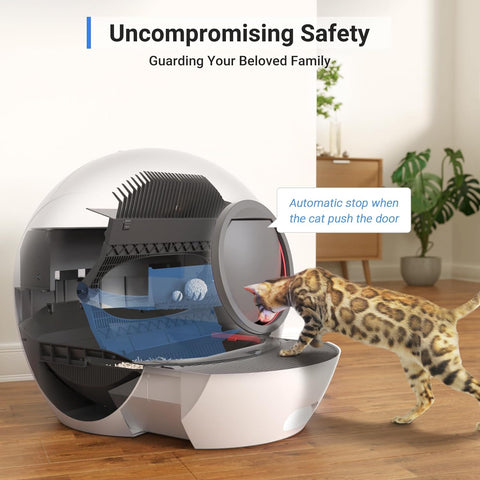 ELS PET Self Cleaning Cat Litter Box with 2 Pack Litter for Multiple Cats,Cat Litter Box Automatic Cleaning App Control/Smart Monitor/Odor-Removal Design, Automatic Litter Box Hand Free- White ELS PET Self Cleaning Cat Litter Box with 2 Pack Litter for Multiple Cats,Cat Litter Box Automatic Cleaning App Control/Smart Monitor/Odor-Removal Design, Automatic Litter Box Hand Free- White