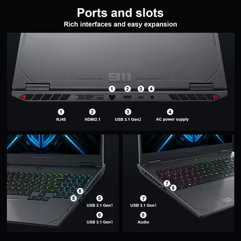 Thunderobot Radiant 16 4060 2.5K Gaming Laptop, 16" WQXGA 240Hz Display, 14th Gen Intel i7-14650HX, GeForce RTX 4060, 32GB DDR5 RAM, 1TB PCIe SSD, RGB Backlit Keyboard, Wi-Fi 6, Windows 11, Gray Thunderobot Radiant 16 4060 2.5K Gaming Laptop, 16" WQXGA 240Hz Display, 14th Gen Intel i7-14650HX, GeForce RTX 4060, 32GB DDR5 RAM, 1TB PCIe SSD, RGB Backlit Keyboard, Wi-Fi 6, Windows 11, Gray