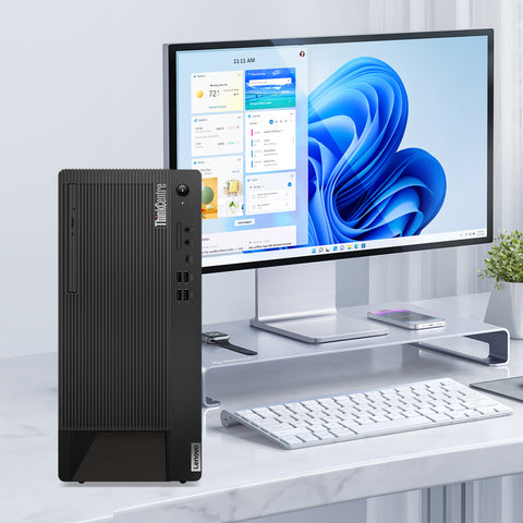 LENOVO ThinkCentre M90t Tower Desktop Intel Core i5 16GB RAM Intel UHD Graphics 512GB SSD Storage Windows 11 Pro - Black LENOVO ThinkCentre M90t Tower Desktop Intel Core i5 16GB RAM Intel UHD Graphics 512GB SSD Storage Windows 11 Pro - Black