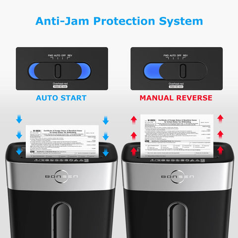 BONSEN Paper Shredder for Home Office, 10-Sheet Cross-Cut Shredder, P-4 High Security Level, Quiet Credit Card Shredder with Jam Proof System, 4 Gallons Bin (S3201) BONSEN Paper Shredder for Home Office, 10-Sheet Cross-Cut Shredder, P-4 High Security Level, Quiet Credit Card Shredder with Jam Proof System, 4 Gallons Bin (S3201)
