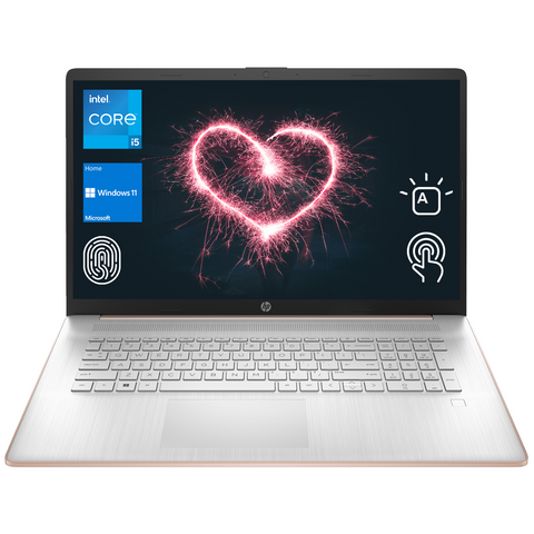 HP Essential 17 Laptop, 17.3" HD+ Touchscreen 60Hz, Intel Core i5-1335U, Intel Iris Xe Graphics, 8GB DDR4 RAM, 512GB PCIe M.2 SSD, Wi-Fi 6, Windows 11 Home, Pale Rose Gold HP Essential 17 Laptop, 17.3" HD+ Touchscreen 60Hz, Intel Core i5-1335U, Intel Iris Xe Graphics, 8GB DDR4 RAM, 512GB PCIe M.2 SSD, Wi-Fi 6, Windows 11 Home, Pale Rose Gold
