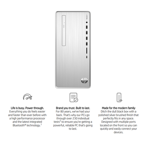 HP Pavilion Tower Desktop, AMD Ryzen 5 5600G, AMD Radeon Graphics, 12GB DDR4 RAM, 256GB PCIe M.2 SSD + 1TB 3.5" HDD, Wi-Fi 6, Windows 11 Home, Black HP Pavilion Tower Desktop, AMD Ryzen 5 5600G, AMD Radeon Graphics, 12GB DDR4 RAM, 256GB PCIe M.2 SSD + 1TB 3.5" HDD, Wi-Fi 6, Windows 11 Home, Black