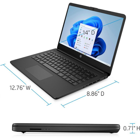 HP Essential 14 Laptop, 14" HD Non-touch 60Hz, Intel Celeron N4120, Intel UHD Graphics 600, 4GB DDR4 RAM, 64GB eMMC, Wi-Fi 5, Windows 11 Home, Black HP Essential 14 Laptop, 14" HD Non-touch 60Hz, Intel Celeron N4120, Intel UHD Graphics 600, 4GB DDR4 RAM, 64GB eMMC, Wi-Fi 5, Windows 11 Home, Black