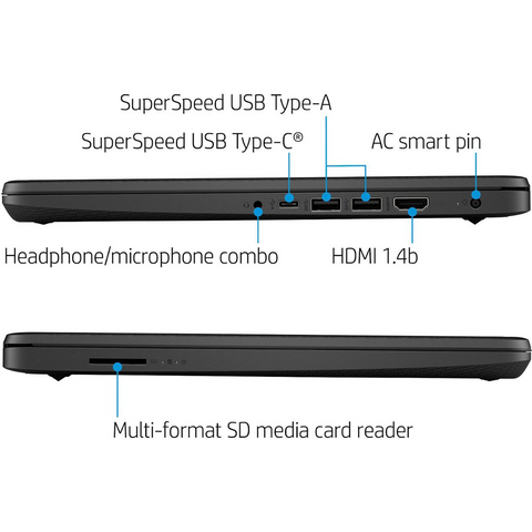 HP Essential 14 Laptop, 14" HD Non-touch 60Hz, Intel Celeron N4120, Intel UHD Graphics 600, 4GB DDR4 RAM, 64GB eMMC, Wi-Fi 5, Windows 11 Home, Black HP Essential 14 Laptop, 14" HD Non-touch 60Hz, Intel Celeron N4120, Intel UHD Graphics 600, 4GB DDR4 RAM, 64GB eMMC, Wi-Fi 5, Windows 11 Home, Black