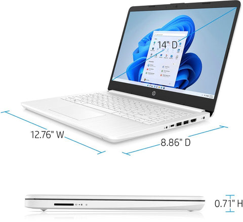 HP Essential 14" HD Laptop,  Intel Celeron N4120, 4GB DDR4 RAM, 64GB eMMC, Wi-Fi 5, Windows 11 Home, White HP Essential 14" HD Laptop,  Intel Celeron N4120, 4GB DDR4 RAM, 64GB eMMC, Wi-Fi 5, Windows 11 Home, White