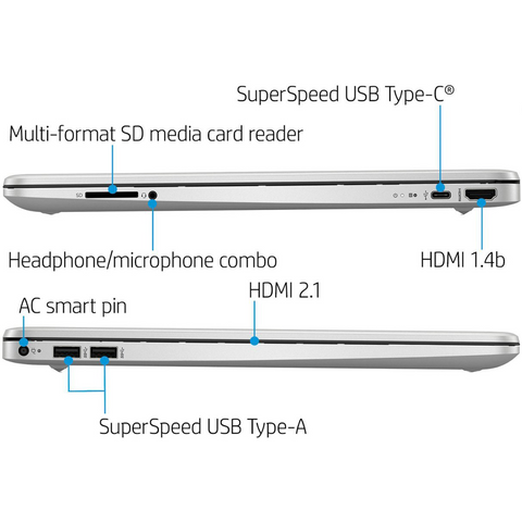 HP Essential 15 Laptop, 15.6" HD Touchscreen 60Hz, Intel Core i3-1215U, Intel UHD Graphics, 8GB DDR4 RAM, 256GB PCIe M.2 SSD, Wi-Fi 5, Windows 11 Home, Silver HP Essential 15 Laptop, 15.6" HD Touchscreen 60Hz, Intel Core i3-1215U, Intel UHD Graphics, 8GB DDR4 RAM, 256GB PCIe M.2 SSD, Wi-Fi 5, Windows 11 Home, Silver