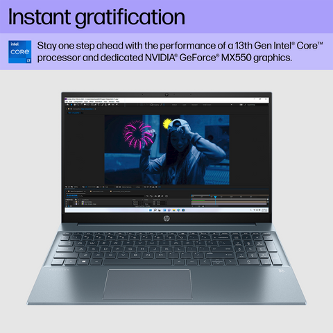 HP Pavilion 15-eg3045cl Laptop, 15.6" FHD Touchscreen 60Hz, Intel Core i7-1355U, NVIDIA GeForce MX550, 16GB DDR4 RAM, 512GB PCIe M.2 SSD, Wi-Fi 6, Windows 11 Home, Blue HP Pavilion 15-eg3045cl Laptop, 15.6" FHD Touchscreen 60Hz, Intel Core i7-1355U, NVIDIA GeForce MX550, 16GB DDR4 RAM, 512GB PCIe M.2 SSD, Wi-Fi 6, Windows 11 Home, Blue