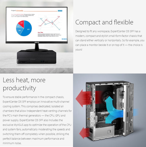 ASUS ExpertCenter D5 Business SFF Desktop, Intel Core i5-12400, Intel UHD Graphics, 8GB DDR4 UDIMM RAM, 512GB PCIe M.2 SSD, Wi-Fi 6, No OS, Black ASUS ExpertCenter D5 Business SFF Desktop, Intel Core i5-12400, Intel UHD Graphics, 8GB DDR4 UDIMM RAM, 512GB PCIe M.2 SSD, Wi-Fi 6, No OS, Black
