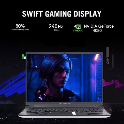 Thunderobot ZERO Gaming Traditional Laptop, 16" WQXGA 2560*1600 Non-touch 240Hz, Intel Core i9-13900HX, NVIDIA GeForce RTX 4080, 64GB DDR5 SODIMM, 4TB PCIe M.2 SSD, Wi-Fi 6, RGB Backlit Keyboard, Windows 11 Home, White Thunderobot ZERO Gaming Traditional Laptop, 16" WQXGA 2560*1600 Non-touch 240Hz, Intel Core i9-13900HX, NVIDIA GeForce RTX 4080, 64GB DDR5 SODIMM, 4TB PCIe M.2 SSD, Wi-Fi 6, RGB Backlit Keyboard, Windows 11 Home, White