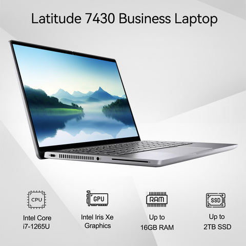 Dell Latitude 7000 Series 7430 Business 2-in-1 Laptop, 14" FHD 1920*1080 Touchscreen 60Hz, Intel Core i7-1265U, Intel Iris Xe Graphics, 16GB Onboard RAM Only, 512GB PCIe M.2 SSD, Wi-Fi 6, Windows 11 Pro, Grey Dell Latitude 7000 Series 7430 Business 2-in-1 Laptop, 14" FHD 1920*1080 Touchscreen 60Hz, Intel Core i7-1265U, Intel Iris Xe Graphics, 16GB Onboard RAM Only, 512GB PCIe M.2 SSD, Wi-Fi 6, Windows 11 Pro, Grey